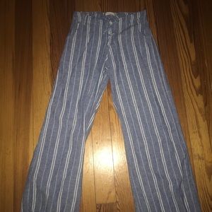 Blue & White striped pants w/ tie